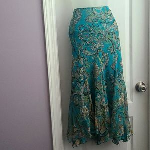Size 12 Bob Mackie Silk Paisley Skirt